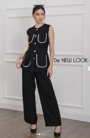 Linen Two Piece With Belt Sleeveless Co-Ord Set